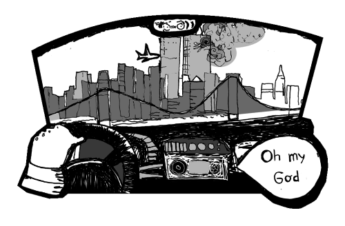 Brooklyn, September 11, 2001. Illustration Atle Skorstad.